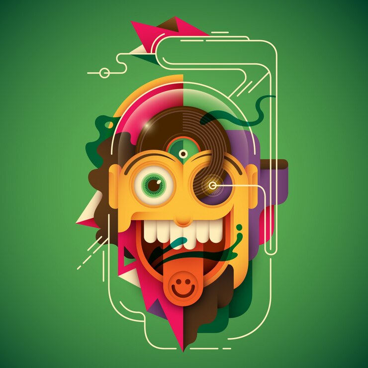 Vector grappige karakterillustratie.