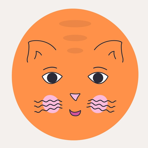 Grappige kat gezicht abstract personage mascotte ontwerp grappig gezicht schattig iconx9