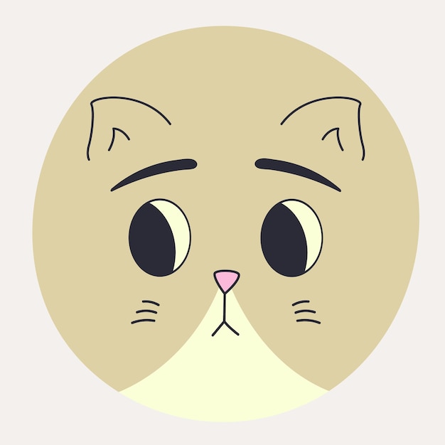 Grappige kat gezicht abstract personage mascotte ontwerp grappig gezicht schattig iconx9