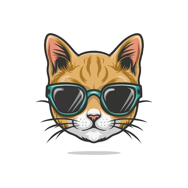 Grappige Kat Sticker Premium Vector Kunst