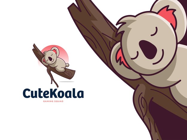 Grappige koala mascotte vector sjabloon