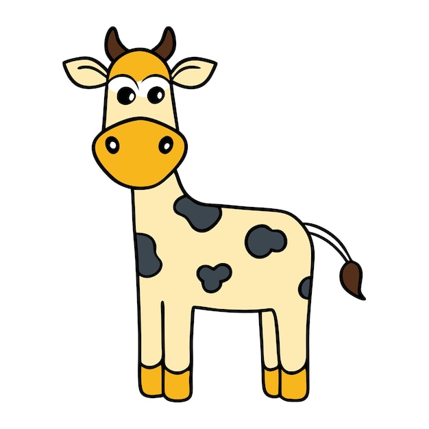 Grappige koe vector kunst illustratie