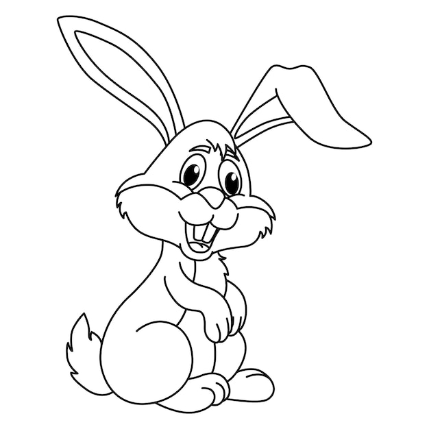 Grappige konijn stripfiguren vector illustratie voor kinderen kleurboek
