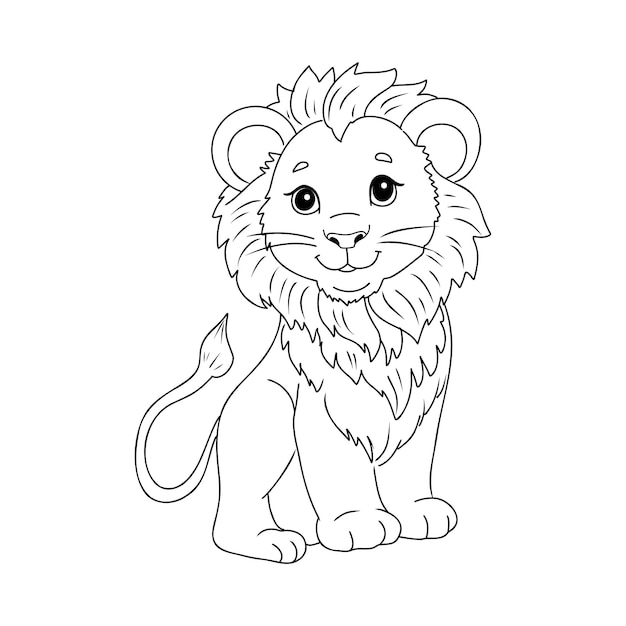 Vector grappige leeuw cartoon personages vector illustratie voor kinderen kleurboek