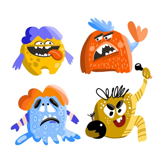 Grappige Monster set Cartoon vector