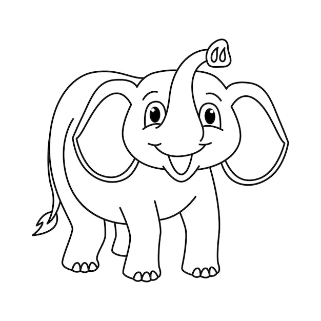 Grappige olifant stripfiguren vector illustratie Voor kinderen kleurboek