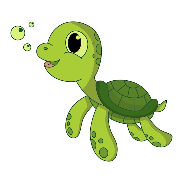 Vector grappige schildpad cartoon voor kleurboek