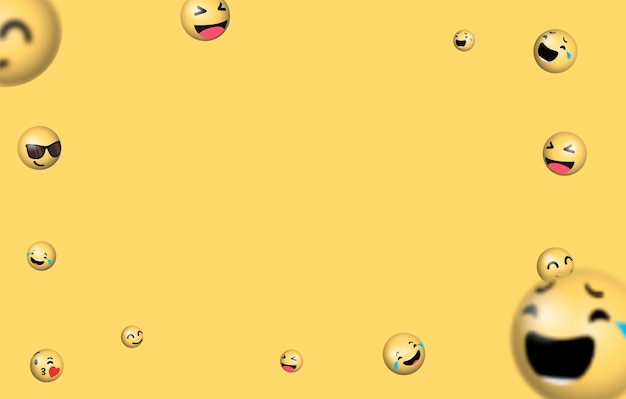 Grappige smiley emoji achtergrond