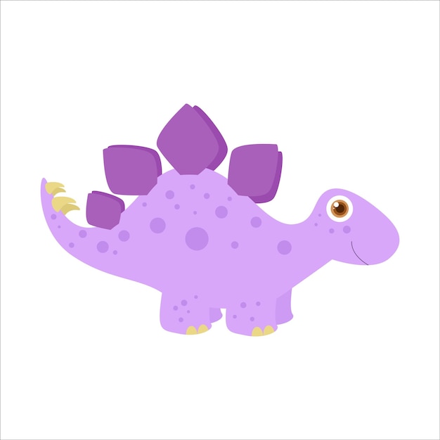 Vector grappige stegosaurus, schattig en schattig prehistorisch dier, baby monster karakter ontwerp illustratie