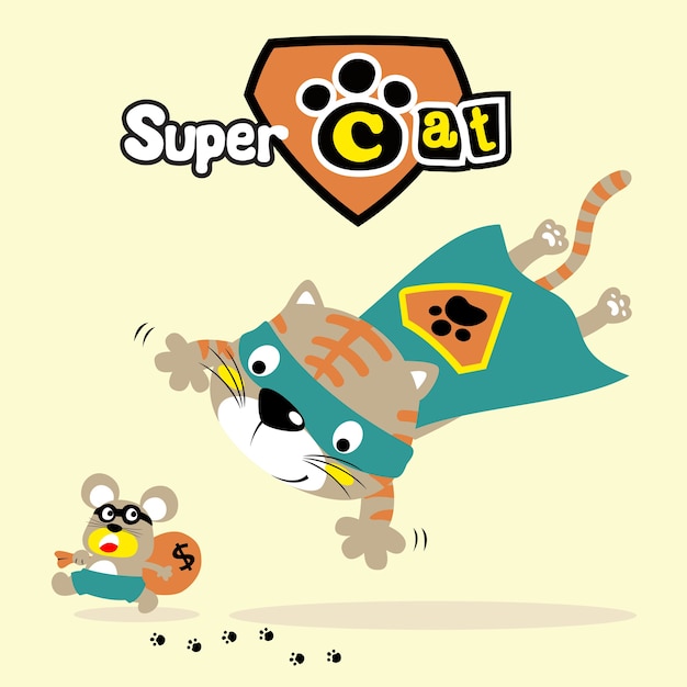 Grappige super held cartoon vector