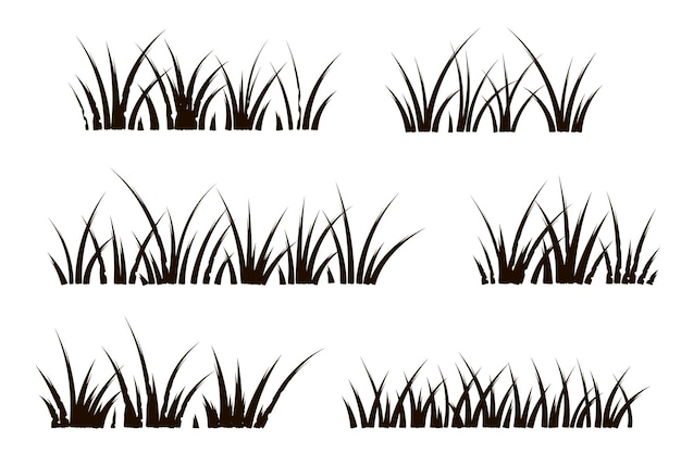Gras doodle schets stijlenset Doodle kruid organische patroonelementen