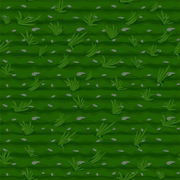 Vector gras naadloos patroon, groene gebiedsachtergrond voor behang. illustratie van landbouw textuur met bedden voor het spel.