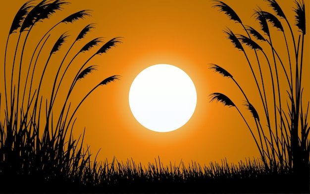 Vector gras silhouet natuur achtergrond