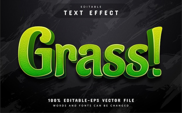 Grass 3d text effect editable