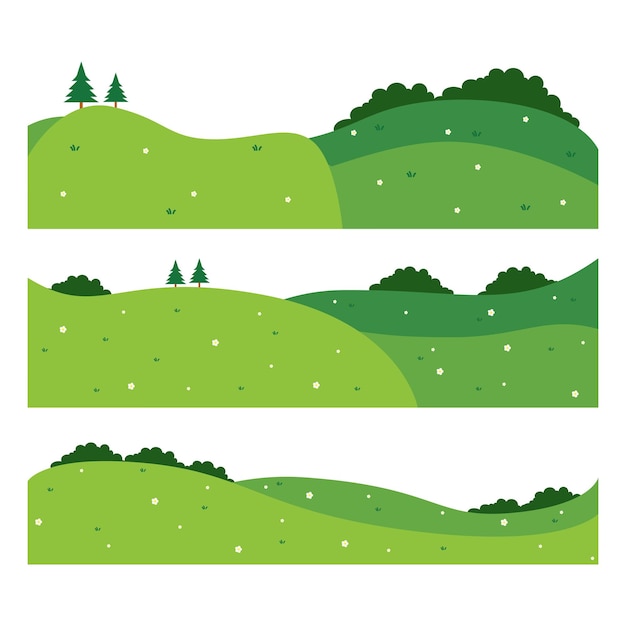 grass and garden set vector illustration