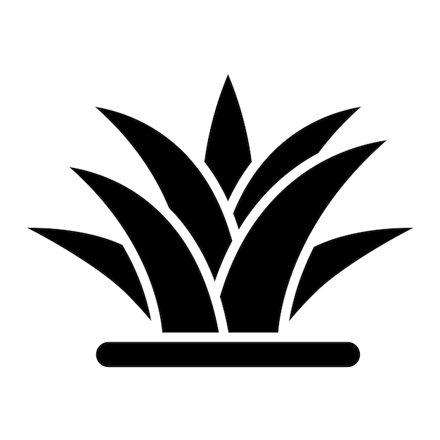 Grass Glyph Solid Black Illustration