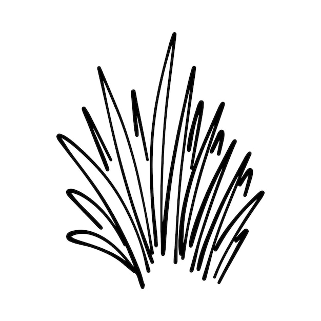 Grass icon illustratie hand getekend in schets kwast stijl ontwerp en achtergrond element
