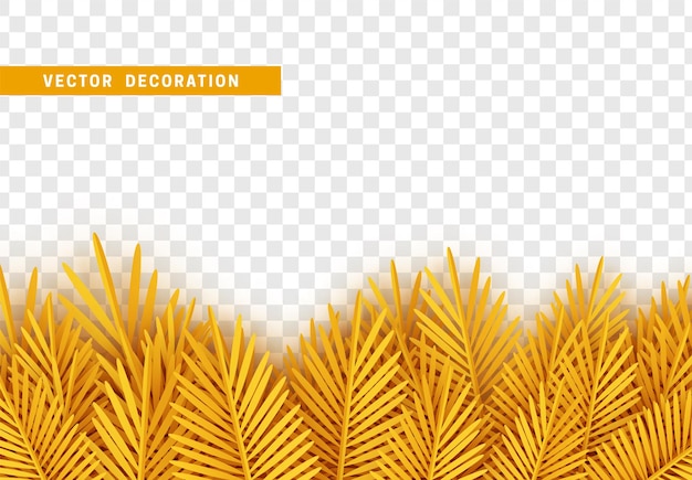 Grass and leaves frame border in paper art style. vector illustration