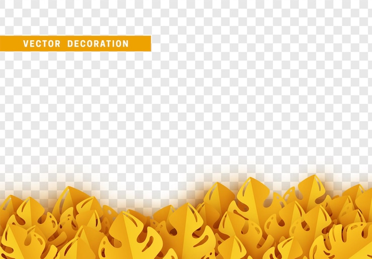 Vector grass and leaves frame border in paper art style. vector illustration