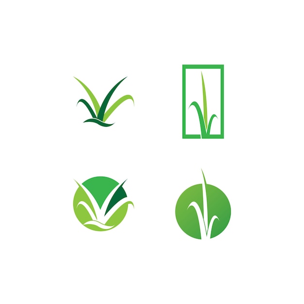 Grass logo vector template illustration design