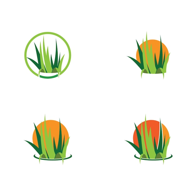 Grass logo vector template