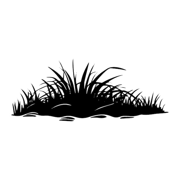 Grass nature's silhouette botanical vector illustration