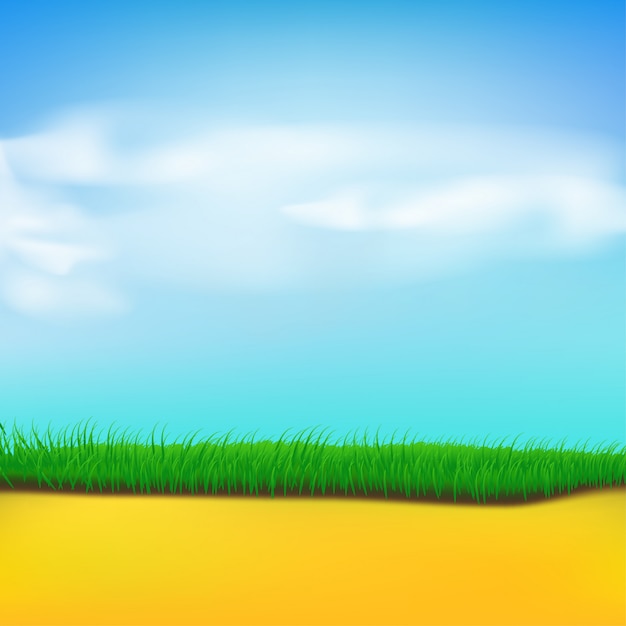 Vector grass sand sky