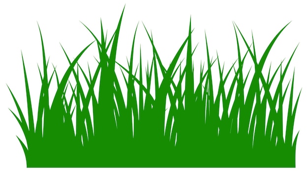 Grass silhouette. green horizontal border. meadow symbol isolated on white background