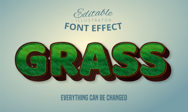 Травяной текст, эффект шрифта