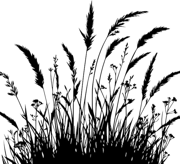 Grass vector silhouette illustration 6