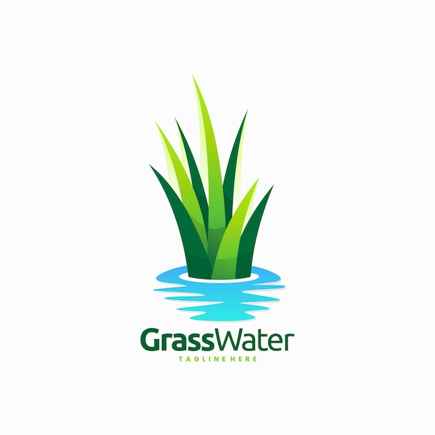 grass water logo design