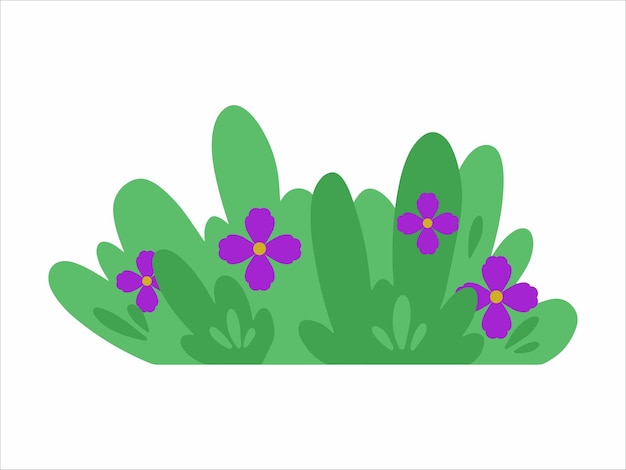 Vettore illustrazione sullo sfondo dell'erba con i fiori