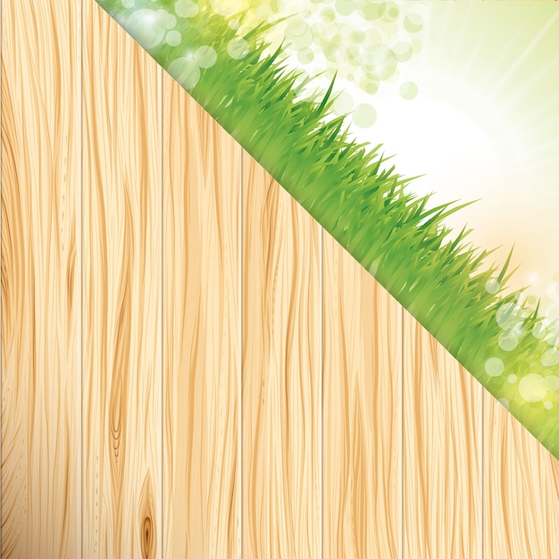 Grass and wood background