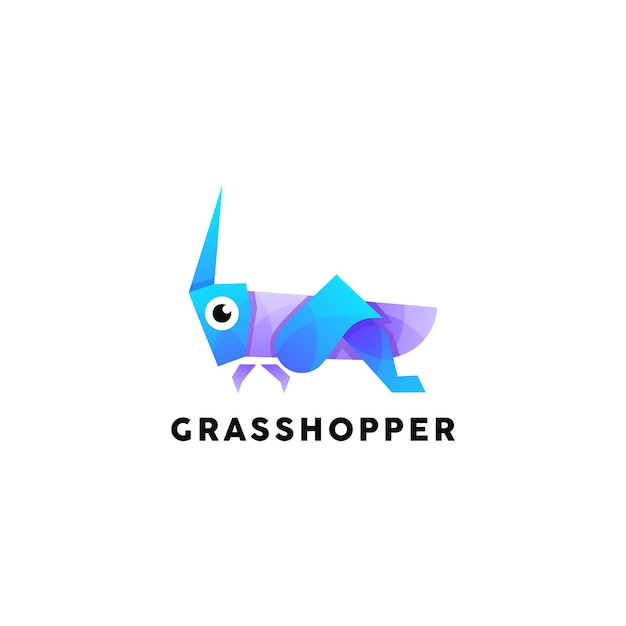 Grasshopper colorful logo design template