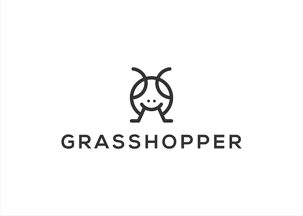 Grasshopper logo design vector illustration