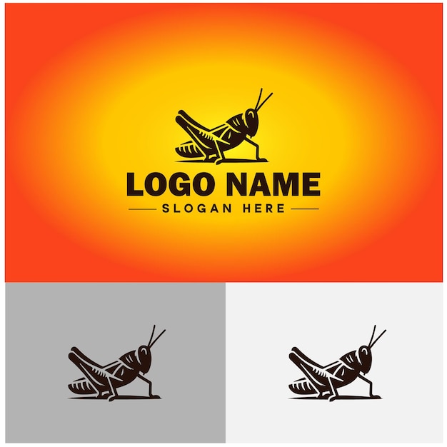 Vector grasshopper logo vector art icon graphics for company brand business icon grasshopper logo template