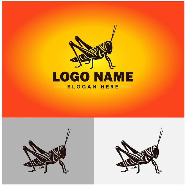 Vector grasshopper logo vector art icon graphics for company brand business icon grasshopper logo template