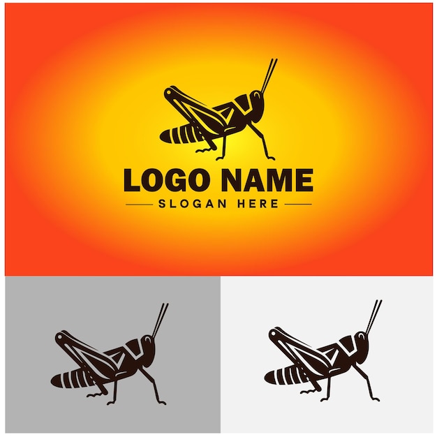 Vector grasshopper logo vector art icon graphics for company brand business icon grasshopper logo template