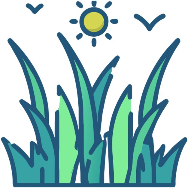 Vector a grassland icon colored outline