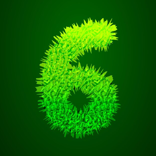 Premium Vector | Grassy 3d illustration of number 6 Premium Vector | Grassy 3d illustration of number 6