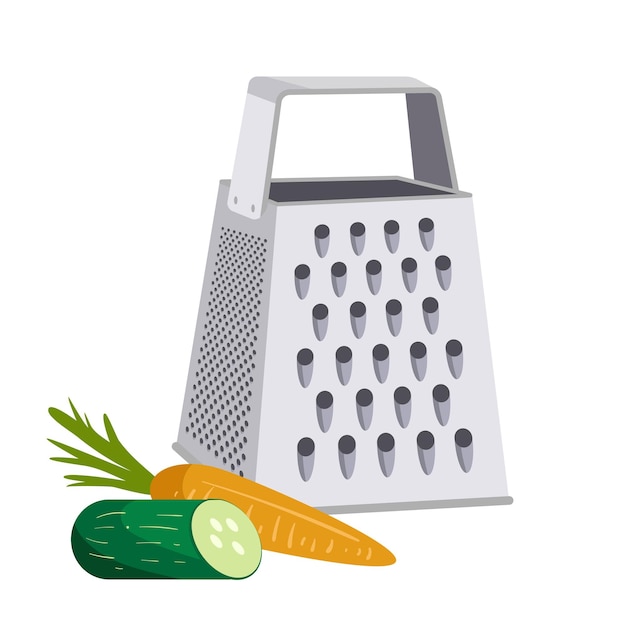 Grater for vegetables Metal graterVector illustration