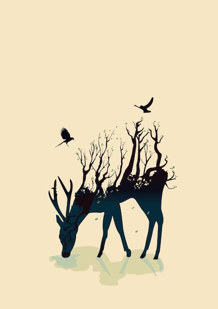 Vector gratis eps deer illustratie