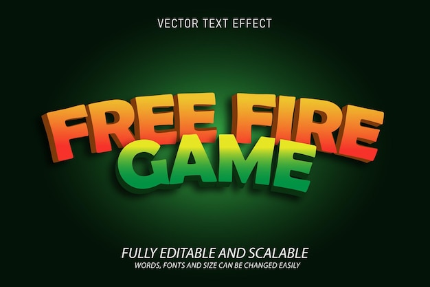 Gratis fire game teksteffect