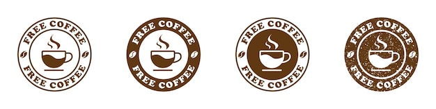 Gratis koffie icon set Vector illustratie