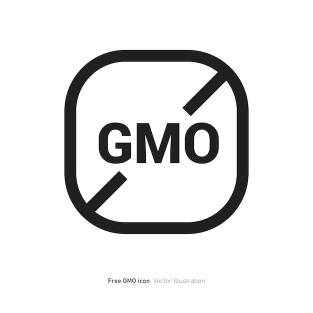 Gratis ontwerp van GMO-iconen, vectorillustratie van niet-GMO-etiketten