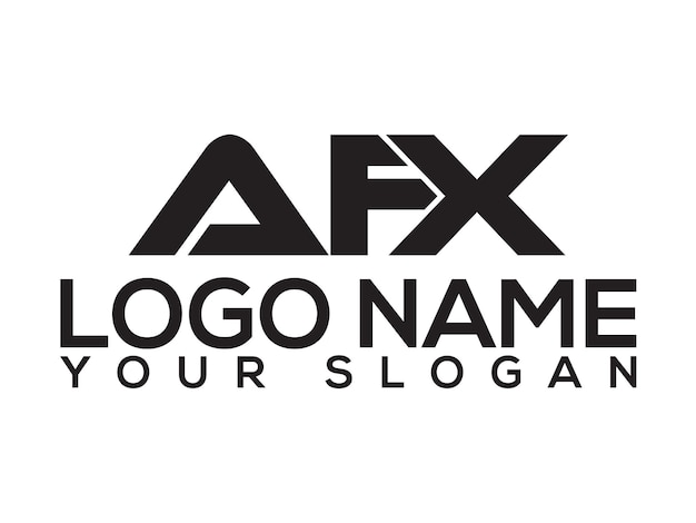 Vector gratis platte afx monogram logo sjabloon