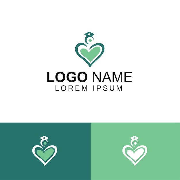 gratis platte vector gezondheid medische hart logo sjabloon