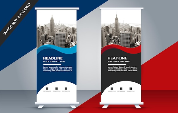 gratis professionele zakelijke roll-up banner sjabloonontwerp