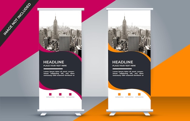 gratis professionele zakelijke roll-up banner sjabloonontwerp