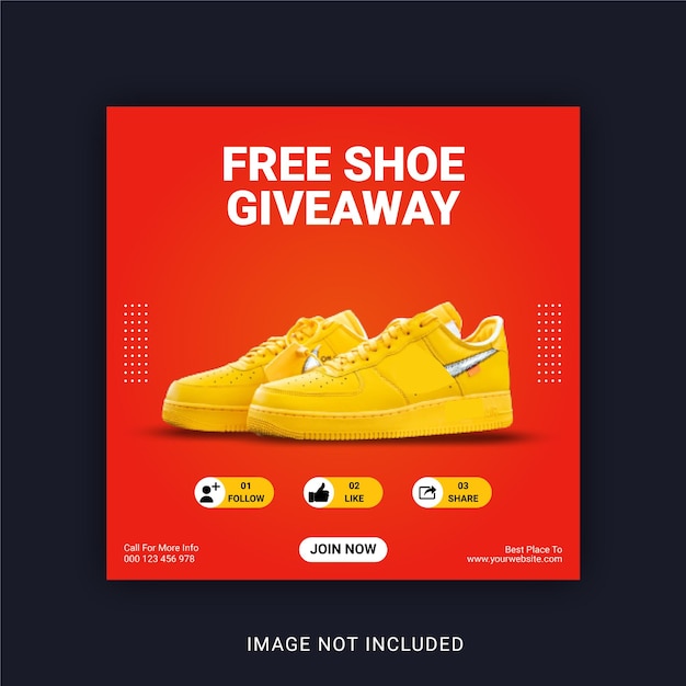 Gratis shoe giveaway social media post instagram bannersjabloon